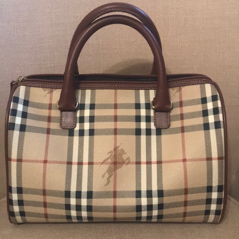 BURBERRY Classic Nova Coated Canvas Bag